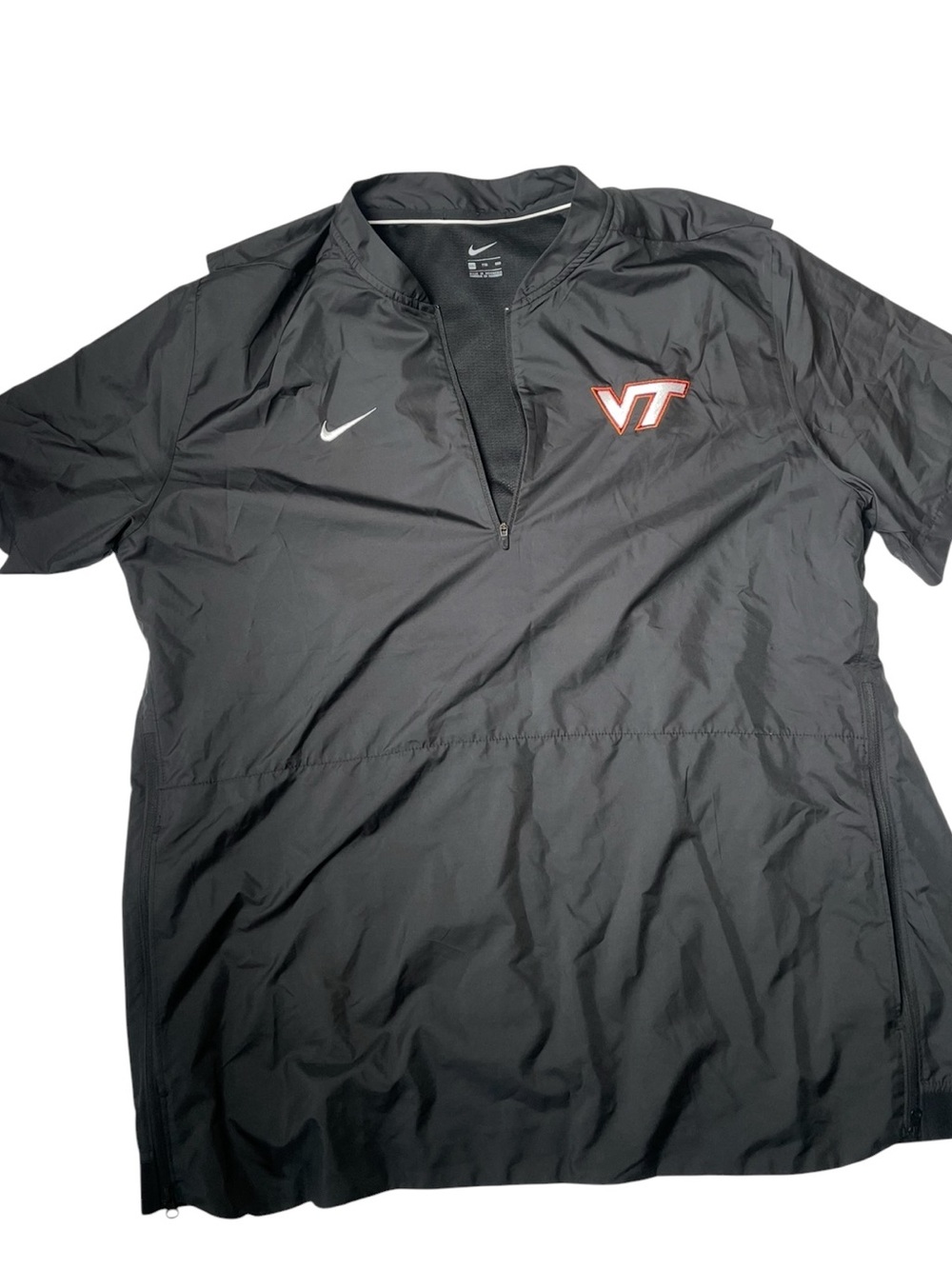 Nike Virginia Tech Hokies XXL Black Short Sleeve 1/4 Zip Windshirt VT ACC